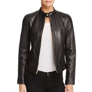 Cole Haan black leather moto jacket. NWT